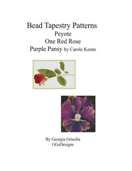 Bead Tapestry Patterns Peyote One Red Rose Purple Pansy by Carole Keene