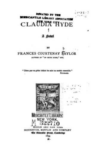Claudia Hyde, a Novel