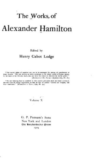 The works of Alexander Hamilton