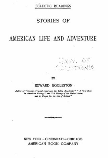 Stories of American Life and Adventure, Third Reader Grade