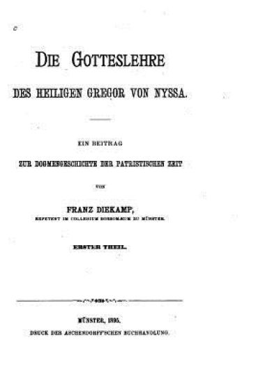 Die Gotteslehre des Heiligen Gregor von Nyssa