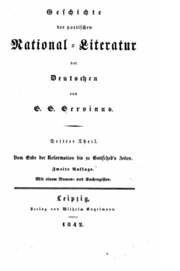 Geschichte der Poetischen National-Literatur der Deutschen
