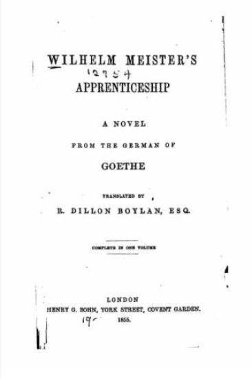 Wilhelm Meister's Apprenticeship, a Novel