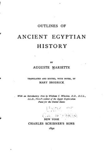 Outlines of ancient Egyptian history