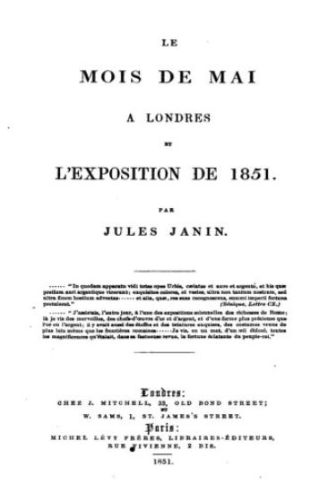 Le Mois de Mai à Londres et l'Exposition de 1851