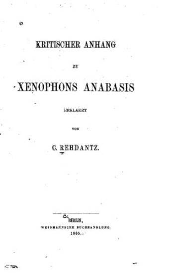 Kritischer Anhand zu Xenophons Anabasis