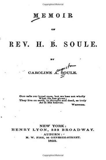 Memoir of Rev. H. B. Soule
