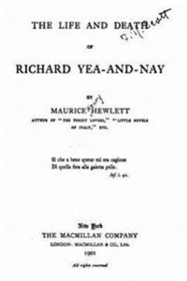The Life and Death of Richard Yea-And-Nay