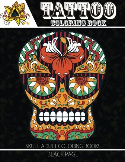 Tattoo Coloring Book: black page Modern and Neo-Traditional Tattoo Designs Including Sugar Skulls, Mandalas and More (Tattoo Coloring Books for Adults