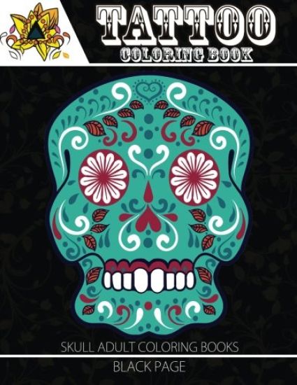 Tattoo Coloring Book: black page Modern and Neo-Traditional Tattoo Designs Including Sugar Skulls, Mandalas and More (Tattoo Coloring Books for Adults