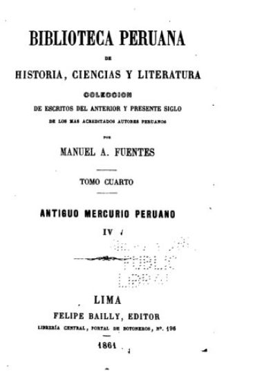 Biblioteca Peruana de Historia, Ciencias y Literatura
