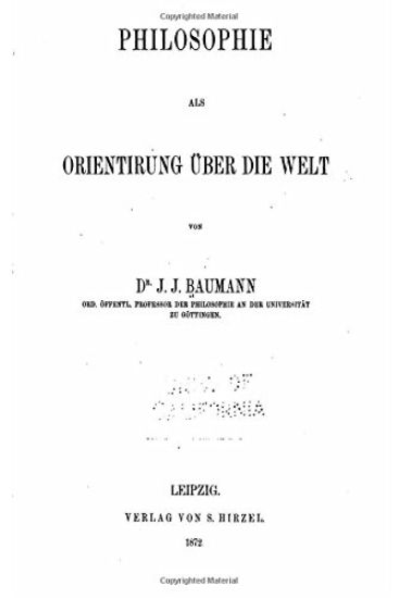 Philosophie Als Orientirung Über Die Welt