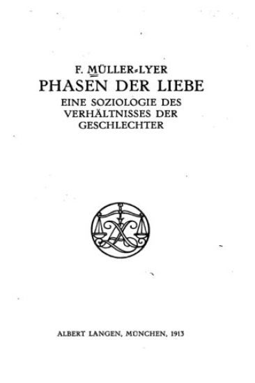 Phasen der Liebe, Eine Soziologie des Verhältnisses der Geschlechter