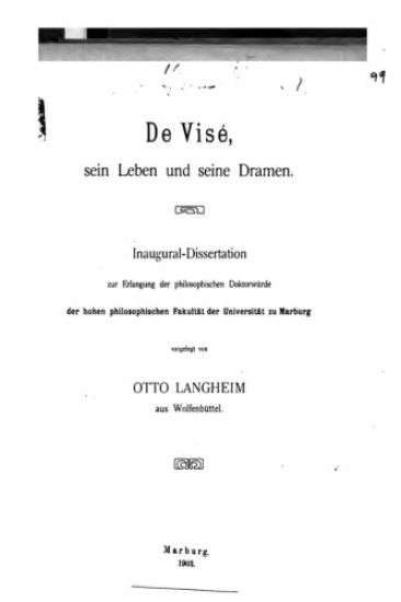 De Visé, Sein Leben und Seine Dramen
