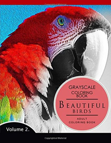 Beautiful Birds Volume 2: Grayscale coloring books for adults Relaxation (Adult Coloring Books Series, grayscale fantasy coloring books)