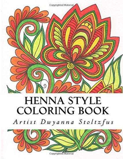 Henna Style Coloring Book: 36 hand drawn henna patterns inspired by traditional mehndi