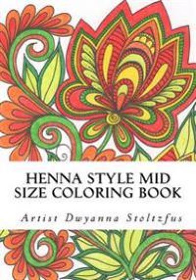 Henna Style Mid Size Coloring Book: 36 Hand drawn images inspired by traditional mehndi