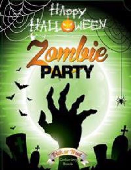 Happy Halloween Zombie Party Coloring Book