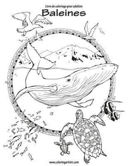 Livre de coloriage pour adultes Baleines 1