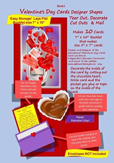 Valentine's Day Cards Designer Shapes, Tear Out, Decorate Cut Outs & Mail Book 1: Valentine's Day Cards Designer Shapes, Tear Out, Decorate Cut Outs &