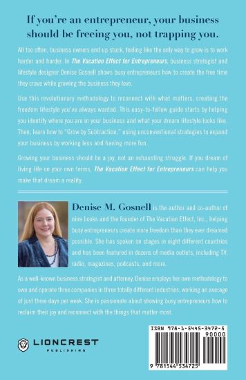 The Vacation Effect(R) for Entrepreneurs