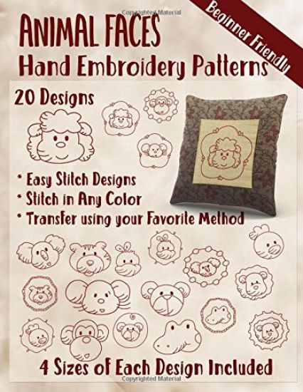Animal Faces Hand Embroidery Patterns