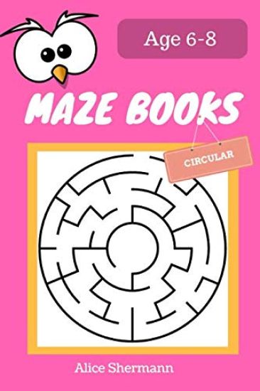 MAZE Book for Kids Ages 6-8: 50 Circular Maze Puzzle Games to Boost Kids' Brain, Pocket Size 6x9 Inch, Large Print