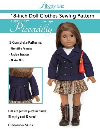 Liberty Jane 18 Inch Doll Clothes Pattern Euro Libby: Piccadilly