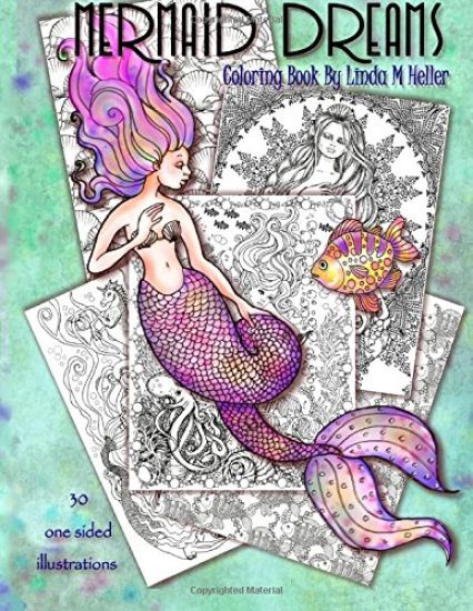 Mermaid Dreams: Coloring book by Linda M Heller