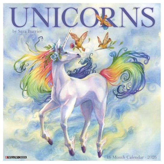 Unicorns by Sara Burrier (Art) 2026 Wall Calendar