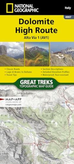 Dolomite High Route Map [Alta Via 1] Map