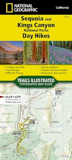 Sequoia and Kings Canyon National Parks Day Hikes Map