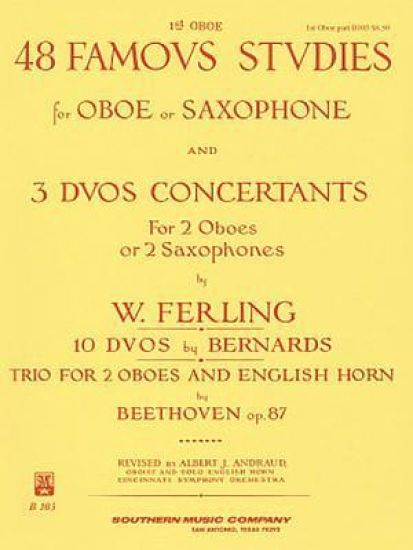48 Famous Studies, (1st and 3rd Part): Oboe - Melodious Etudes with Oboe and Saxophone Sheet Music - Oboe and Saxophone Duet Book with 3 Duos Concerta