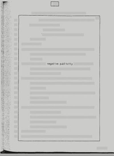 Negative Publicity