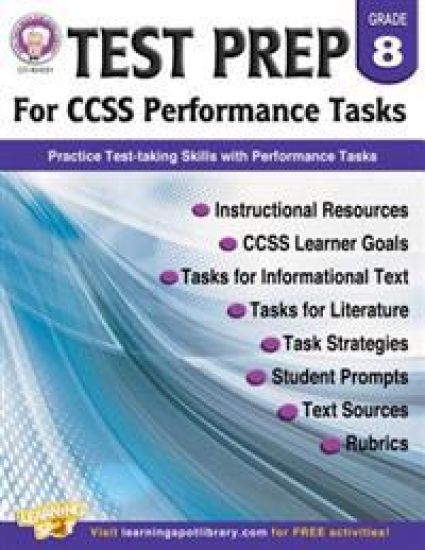 Test Prep for Ccss Performance Tasks, Grade 8