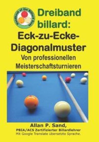 Dreiband billard - Eck-zu-Ecke-Diagonalmuster