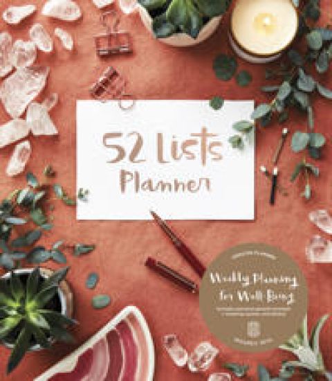 52 Lists Planner Undated 12-month Monthly/Weekly Spiralbound Planner with Pocket (Coral Crystal)