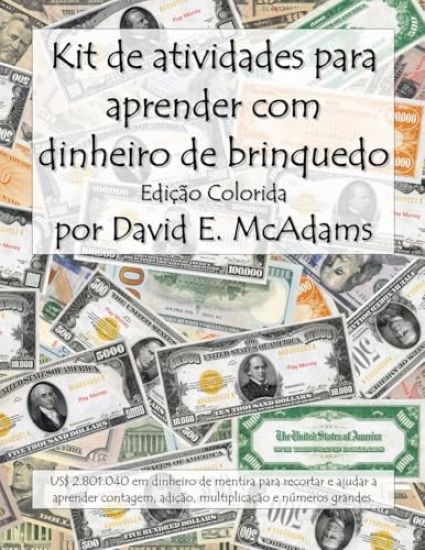 Kit de atividades para aprender com dinheiro de brinquedo