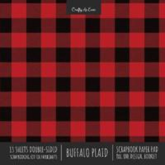 Buffalo Plaid Scrapbook Paper Pad 8x8 Decorative Scrapbooking Kit for Cardmaking Gifts, DIY Crafts, Printmaking, Papercrafts, Red and Black Check Designer Paper