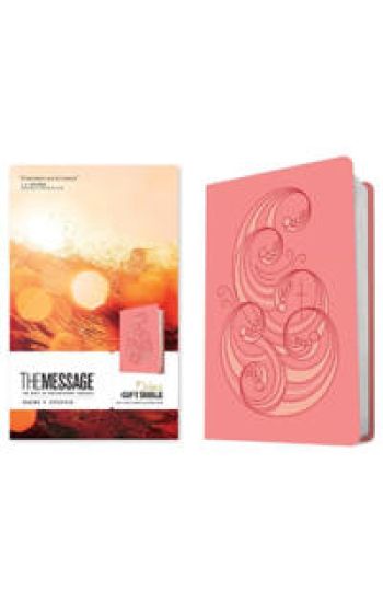 Message Deluxe Gift Bible, Pink and Gold Waves