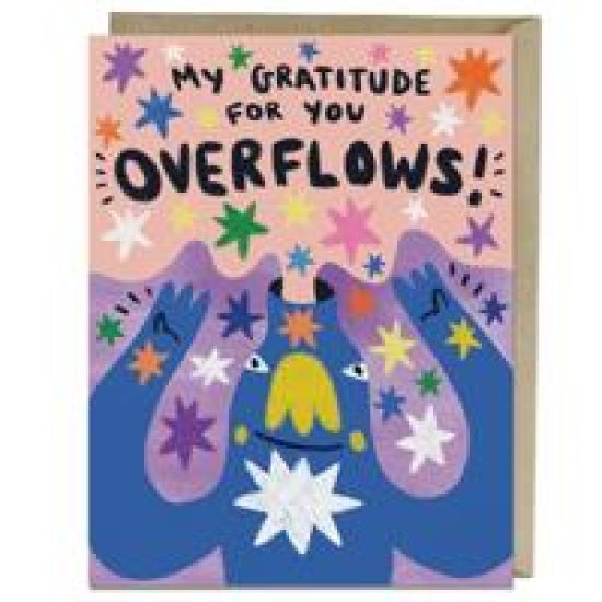 6 Pack Barry Lee for EmFriends Gratitude Overflows Thank You Card