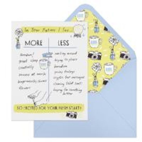 6-Pack Em & Friends Julia Rothman Fresh Start More/Less Greeting Cards