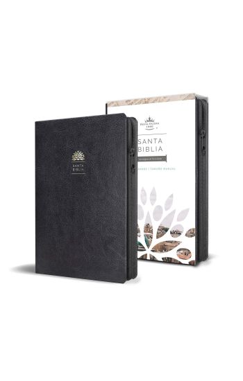 Biblia Reina Valera 1960 letra grande. Símil piel negro, cremallera, tamaño manual / Spanish Holy Bible RVR 1960. Handy Size, Large Print, Leathersoft, Zipp