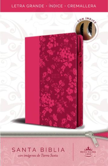 Biblia Reina Valera 1960 Letra Grande. Símil Piel Fucsia, Cremallera, Índice, Manual / Spanish Bible Rvr 1960. Handy Size, Large Print, Leathersoft