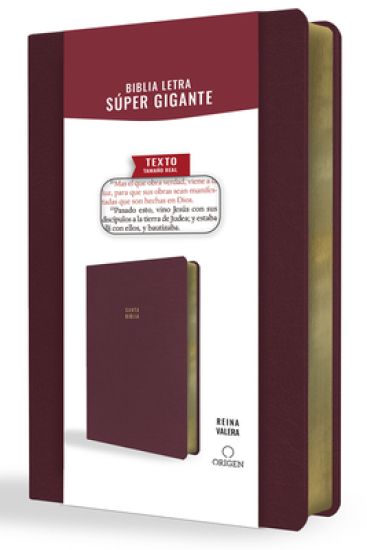 Biblia Reina Valera Letra Súper Gigante, Símil Piel Vinotinto / Spanish Bible Reina Valera Super Giant Print, Burgundy Leathersoft