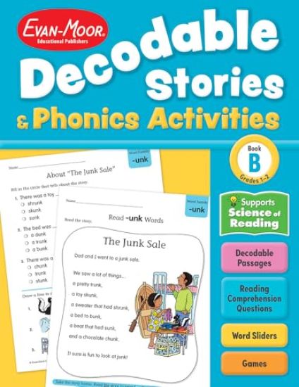 Decodable Stories and Phonics Activities, Level B, Grade 1 - 2 Workbook