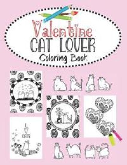 Valentine Cat Lover Coloring Book