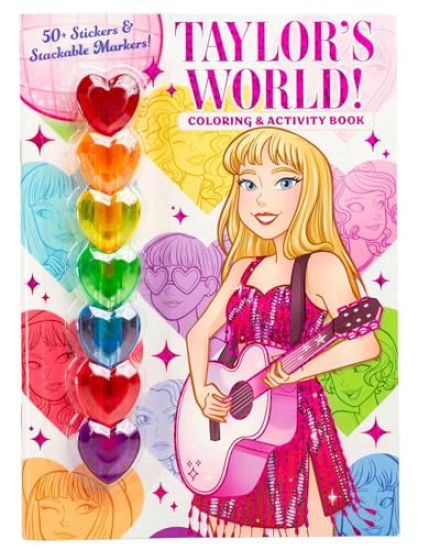 Taylor's World: Coloring and Activity Book with 7 Heart-Shaped Stackable Markers