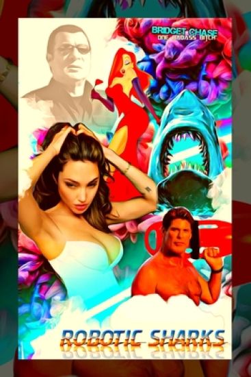 Robotic Sharks: Variant 'Celebrity Sparkle Trash' Satire Book Cover