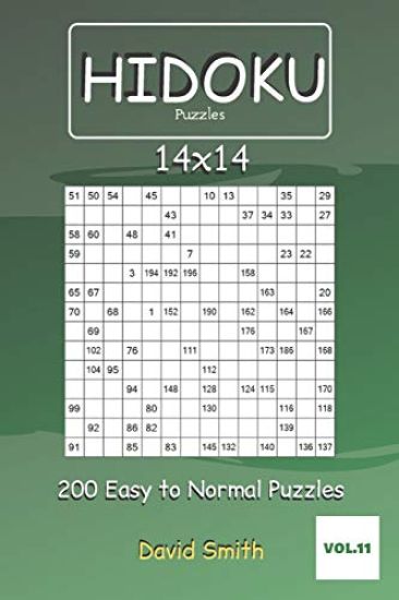 Hidoku Puzzles - 200 Easy to Normal Puzzles 14x14 vol.11